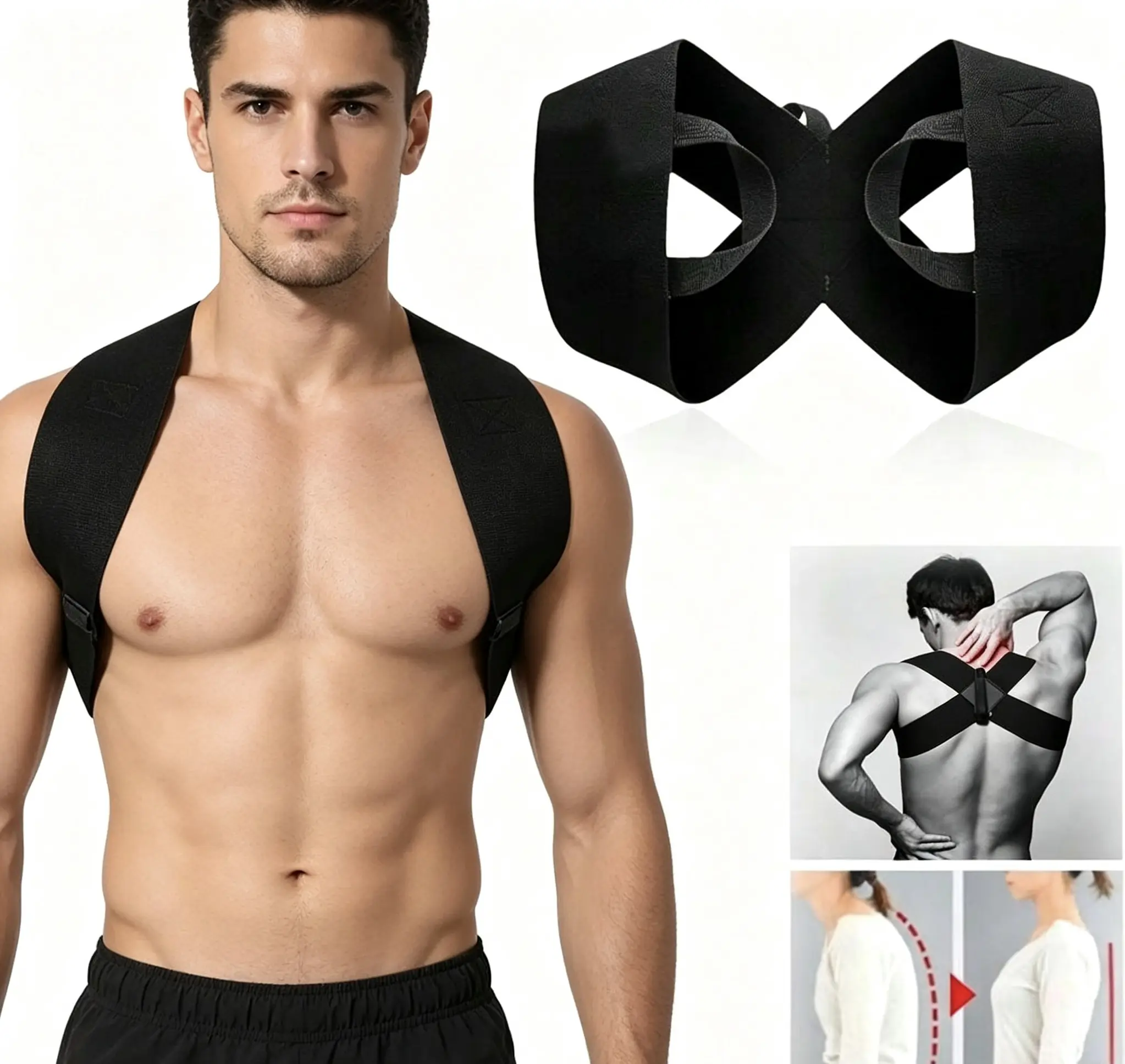 1PC Plus Size FitnessHeavy Shoulder Straps, Bench Presses, ShoulderTraining Straps, Press Lifts, Chest Straight,Straight Back Assist Straps, Open Shoulder AssistStraps Heavy Shoulder Back Support Brace,Posture Corrector For Men And Women campingessentials