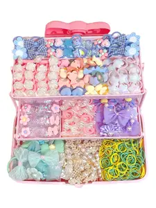 121pcs faux pearl luxury delicate hair accessory set for girls, including various bow and flower hair ties, hair clips, and high-elastic rubber bands, meeting all kinds of hair accessory matching needs, a perfect gift for girls, Hair Accessories Sets