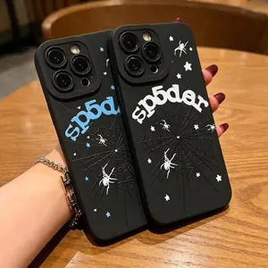 Dark Spider Web Soft TPU Full Coverage Shockproof Cellphone Casing, Anti-Drop Protection Accessory For iPhone 13-17 Pro Max, Creative Holiday Gift