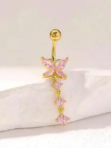 Butterfly Design Belly Ring, Butterfly Belly Accessory, Cute Belly Piercing Jewelry for Women & Girls, Fashion Jewelry for Party, Daily Clothing Decor, Trendy Exquisite Jewelry for Gift