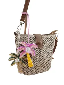 Coconut Tree Keychain Pendant Beads, Symbolic Jewelry Gift for Bags Cars Small Gifts, Unique Design Accessory for Daily Use