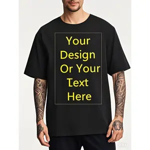 Customizable Adult T-Shirt - Pre-Shrunk Fabric, DTG Printed Personalized Text/Graphic Tee, Summer Casual Round Neck, Machine Washable, Black with Yellow Print, Custom T Shirt, Everyday Outfit, Bold Print, Comfortable Fit, Fashion
