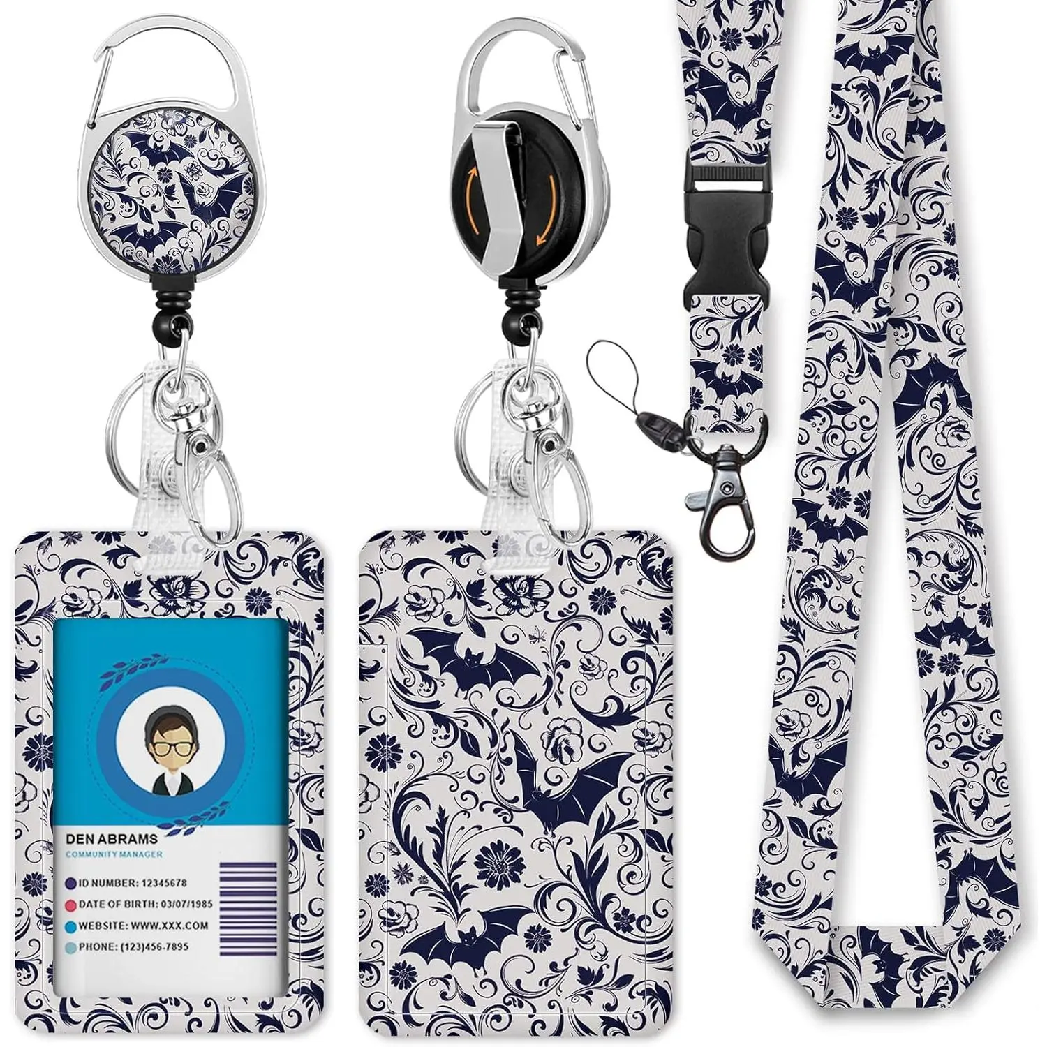 BY-b027  Id Badge Holder with Lanyard, Be Kind Badge Reel Retractable Heavy Duty and Detachable Name Tag Clips, Hand Print Lanyards for Id Badges, Nurse Teacher Office Gifts