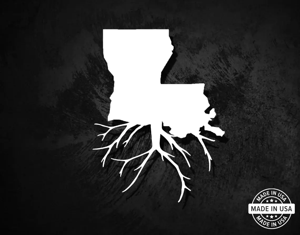 Louisiana State Decal, Vinyl Die Cut Sticker, Made In USA