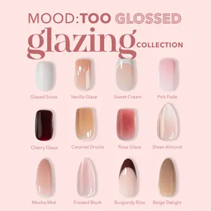 EBIN MOOD: TOO GLOSSED Press-On Nails | Ultra-Gloss Acrylic Look | Multiple Shapes & Lengths | 60PCS | Natural Finish | Easy Apply, Comfortable & Durable