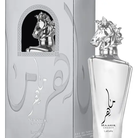 Lattafa Maahir Legacy Men's EDP Fragrance, 3.4 oz (100ml) Single Item, Alcohol Base, Aromatic-Citrusy Scent