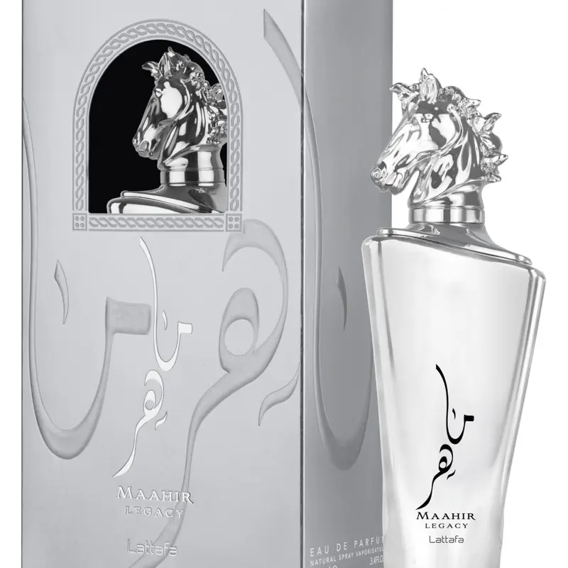 Lattafa Maahir Legacy Men's EDP Fragrance, 3.4 oz (100ml) Single Item, Alcohol Base, Aromatic-Citrusy Scent