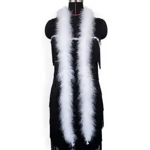 2 Yards 15g Fluffy Marabou Feather Boa for DIY Craft Sewing Trim Home Wedding Party Decoration-White