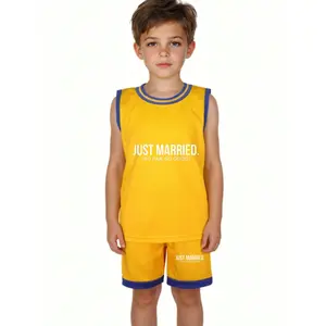 Breathable Quick Dry Mesh Basketball Jersey Set For Toddler Kids Youth Matching Shorts Youth Athletic Wear Varsity Athletic Style Moisture Wicking Quick Dry Fabric