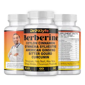 DrPKlyfe-Berberine Complex Capsules with Cinnamon,Gymnema,Ginseng,Bitter Gourd,Curcumin,Fenugreek-60 days supply