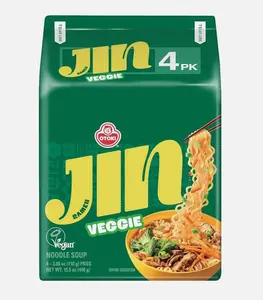 [4 Packs] Ottogi Jin Ramen VEGGIE Korean Instant Noodle Variety Pack