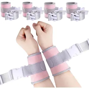 Soft Adjustable Patient Restraints with Quick Buckles Lefeke 4 Piece Pink Wrist and Ankle Belts for Elderly Care Bed Safety and Mobility Aid