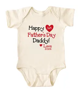 [Lunicora] Happy 1st Father's Day Daddy Love Onesie, Funny Baby Bodysuit, Sarcastic Novelty Baby Onesie, Funny Infant Onesie