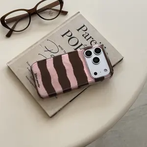 Full Coverage Striped Phone Case for iPhone 17 Air Pro Max, iPhone 13 14 15 16 Plus, Stylish Durable Protective Cover, Protector