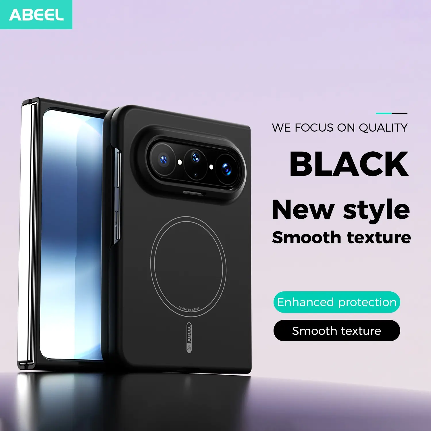 Magnetic Phone Case for Huawei Fold Pura X Max, PC Hard Shell, Anti-Drop, Durable, Fashionable, Skin-Like Texture, Solid Color