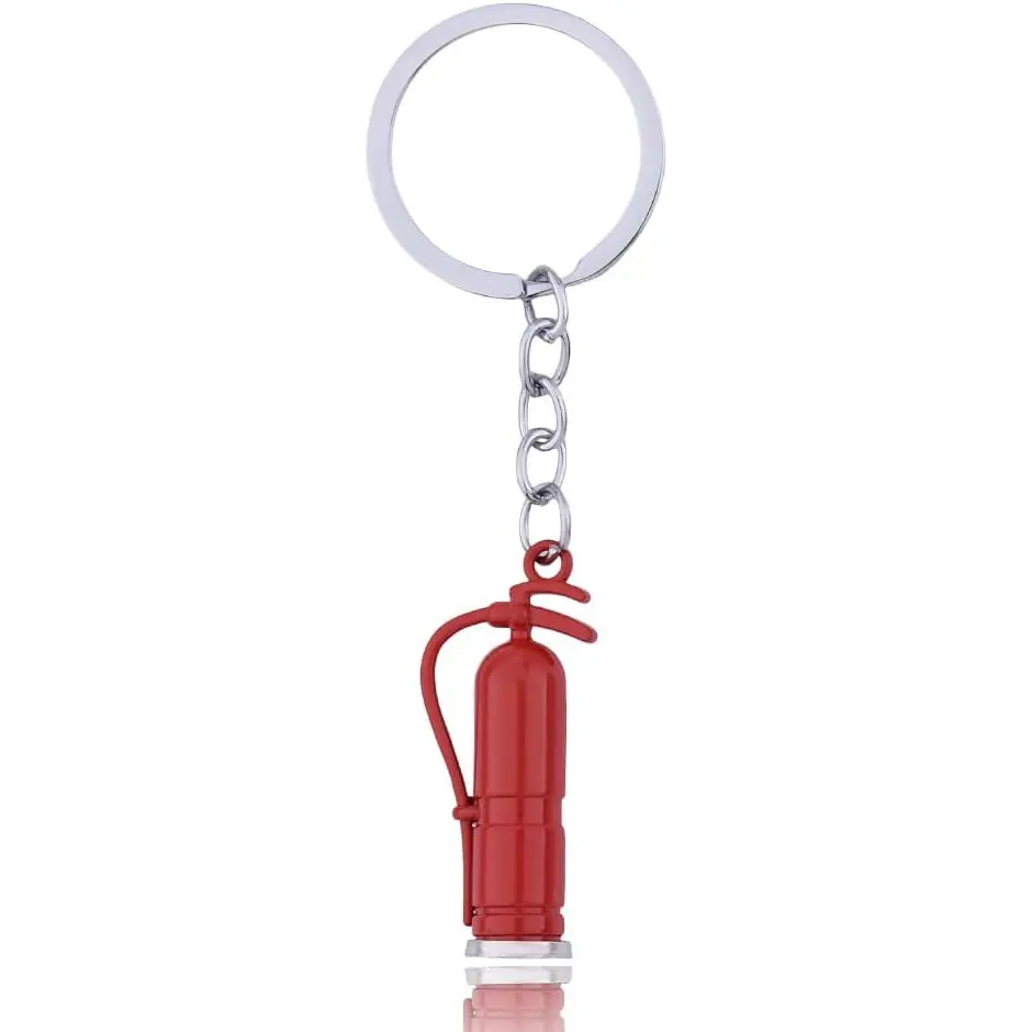 Fireman Birthday Gifts for Men Friends Husband Fire Extinguisher Keychain Keyring for Men Dad Firefighter Gift