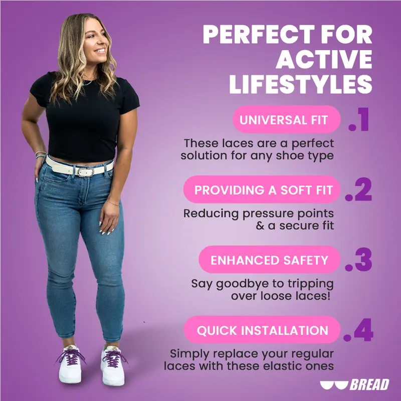 Bread No-Tie Elastic Shoelaces – Slip-On Magic for Sneakers & Running Shoes 5