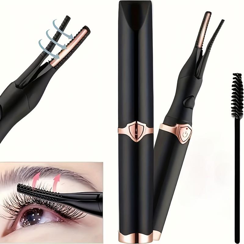2-in-1 Heated Eyelash Curler - USB Rechargeable Clip-Type and Built-in Comb Heated Lash Curler - 3 Different Temperature Modes Quick and Long-Lasting Curl Effect