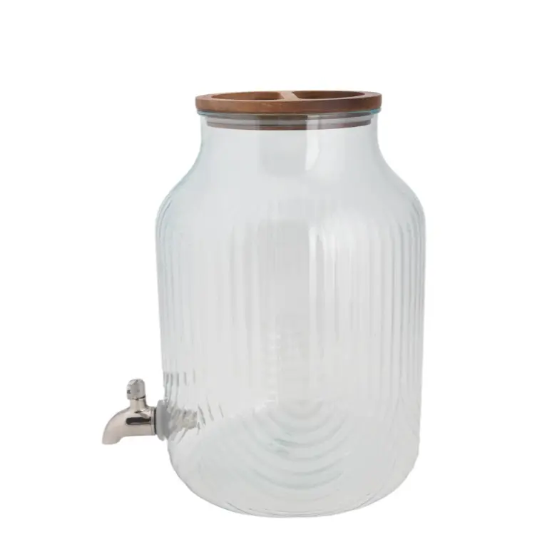 Teal 2-Gallon Embossed Beverage Dispenser with Spigot Drinkware Jugs