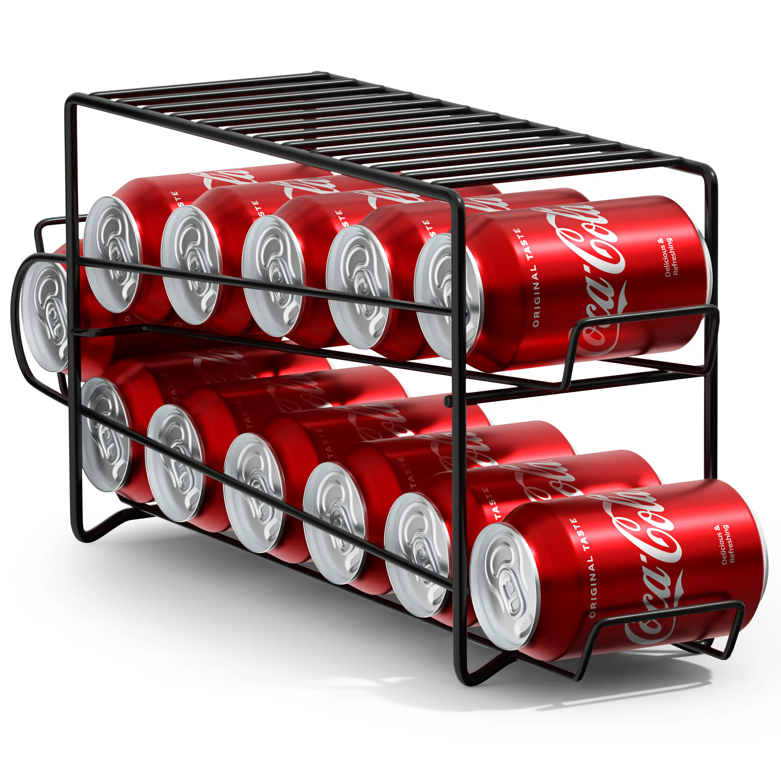 Sorbus Universal Rectangle 2-Layer Multifunctional Metal Storage Rack with Dividers - 1-Piece & 2-Pack Adhesive Shelf Organizers, Rust-Resistant Angled Roll-Out Multipurpose Shelf for Canned Food Storage, Renters & Small Spaces, Easy Installation