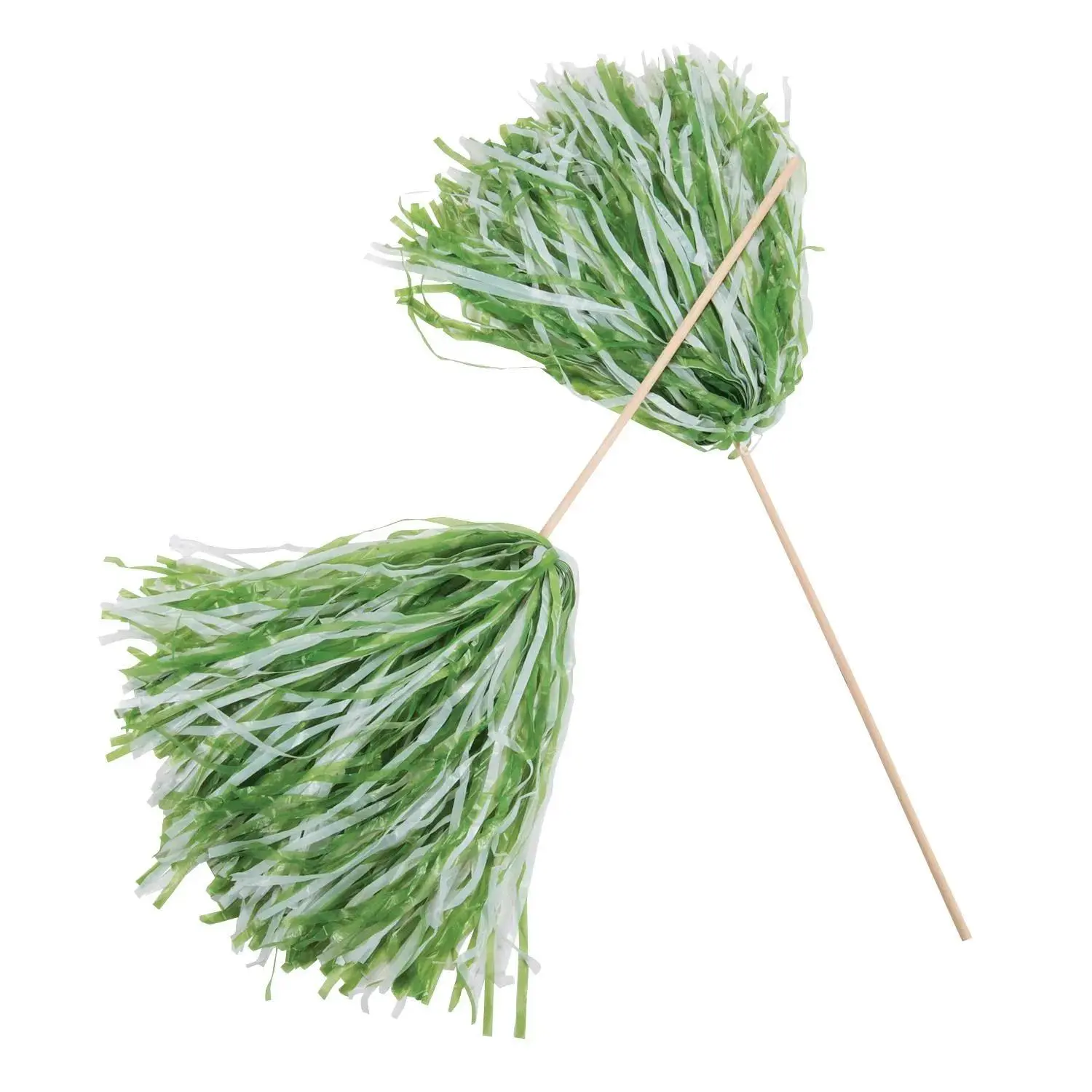 Green & White Two-Tone Spirit Cheer Pom-Poms - 24 Pc.