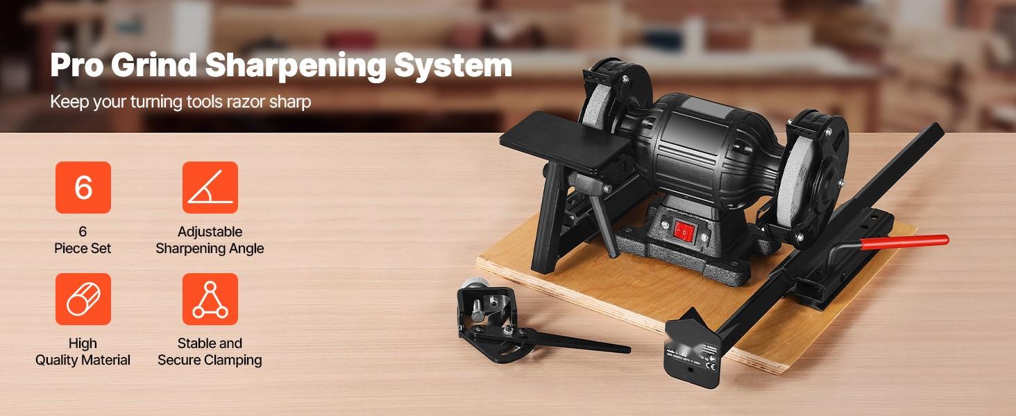 Multi-Grind Sharpening System Vari-Grind Jig For 6-Inch And 8-Inch Bench Grinders, Precision Alignment Tool, Adjustable Angles, Consistent Edge Sharpening, Quick-Change Jigs, Durable Aluminum Frame, Includes Setup Guide