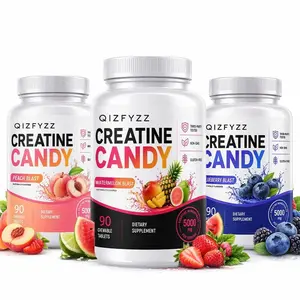 summervibes Creatine Candy Chews 5000mg per Serving, 3 Flavor Variety Pack (Watermelon, Peach, Blueberry), 90 Count Each, Non-GMO & Gluten-Free High Stim Supplement Dietary
