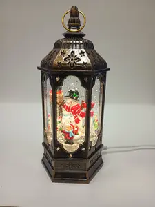 Lighted Snow Lantern Musical Christmas Lantern with Elegant Design and Glittering Effect