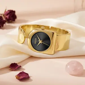 Trendy luxury bangle women’s watch — exquisite open cuff design, easy slide-on fit, no adjustment needed; jewelry-inspired fashion accessory. Versatile design, chic for everyday wear, parties, and dates; an elegant gift for her.