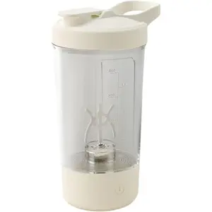 Electric Shaker Bottle, Made with Tritan - BPA Free - Portable Mixer Cup/USB Rechargeable Shaker Cups for Protein Shakes and Meal Replacement Shakes(White)