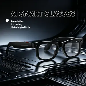 New AI smart glasses with 500w pixel camera, 1080P video stabilization recording, real-time translation, AI voice assistant, music playback, portable sports glasses, multifunctional Wireless Bluetooth sunglasses, suitable for both men and women