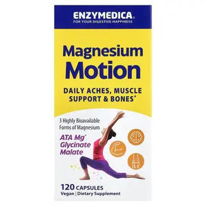 Enzymedica Magnesium Motion, 120 Capsules (40 mg per Capsule)