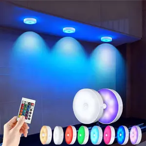 Remote control magnetic eye protection nursery night light, Rechargeable Night Light, RGBW dimmable bedroom LED light with timer, 2 lighting modes, USB charging with installation accessories, indoor office corridor stairs 1/3/6pcs