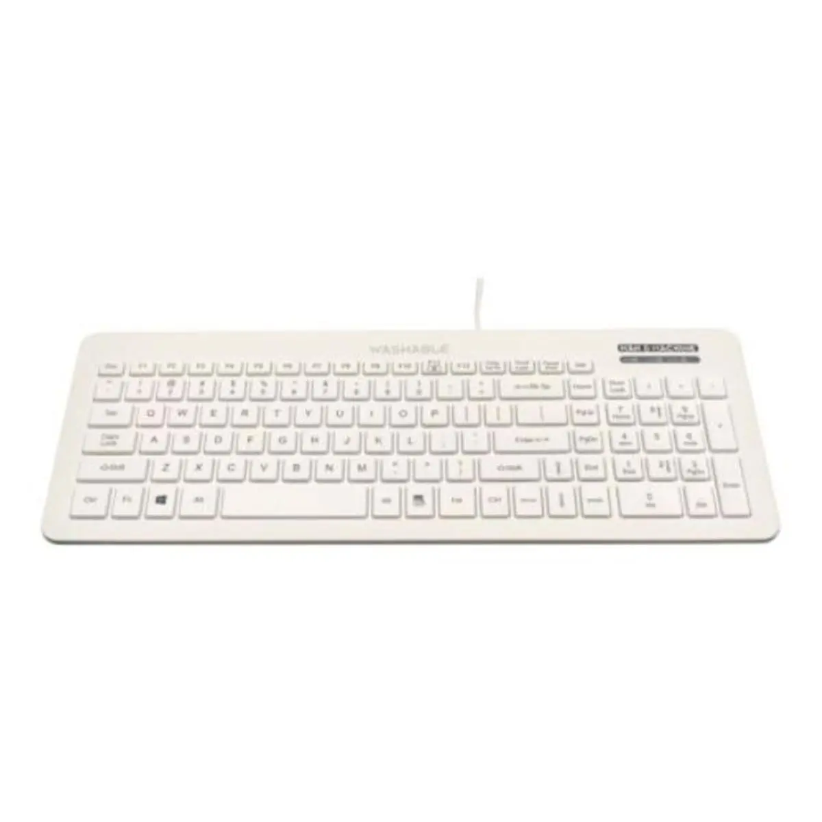 Man & Machine VC-W5 Full-Sized Mechanical Keyboard - White, Spill-Proof, USB-A Keyboard for Computers & Office Use, Spill-Proof Keyboards, Full-Sized Mechanical Keyboards