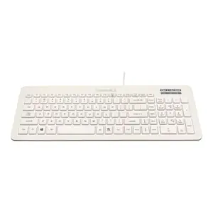 Man & Machine VC-W5 Full-Sized Mechanical Keyboard - White, Spill-Proof, USB-A Keyboard for Computers & Office Use, Spill-Proof Keyboards, Full-Sized Mechanical Keyboards