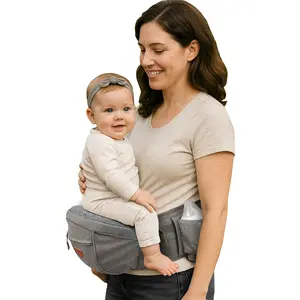 SUNVENO Baby Carrier with Hip Seat, CPC-Certified Baby Hip Seat for Newborns & Toddlers, Ergonomic Infant Carrier up to 45lbs, Adjustable Waistband & Various Pockets, All Seasons Carrier
