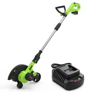Gaomon 20V Push-Type 9in Cordless Lawn Edger with Blade, 4.0Ah Battery & Charger, 3 Cutting Depths, Adjustable Handle, Brushless Electric Tool for Sidewalk, Driveway - Green