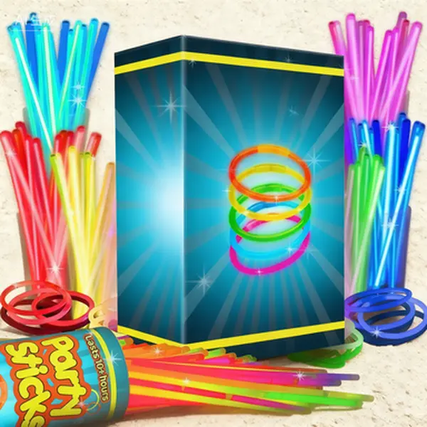 Ultra Bright Glow in the Dark Party Supplies 300 Pack - 8 Inch Light Up Party Favors, Neon Glow Sticks for Halloween, Glow Decorations with Connectors, Reusable Necklaces and Bracelets