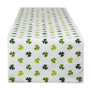 Design Imports 14" x 108" Shamrock Shake Print Table Runner