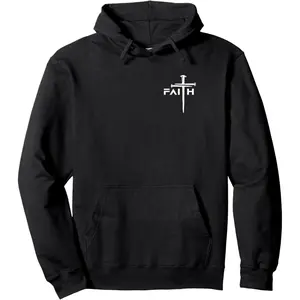 Men's Christian faith and religious symbolism Graphic Hoodie - Long Sleeve Pullover Regular Fit | Soft & Breathable Fabric, Durable Print, Everyday Comfort, Machine Washable, minimalist casual wear with spiritual design