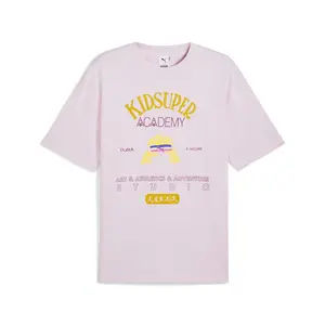 PUMA Mens X Kidsuper Graphic Crew Neck Short Sleeve Casual Tops Casual - Pink