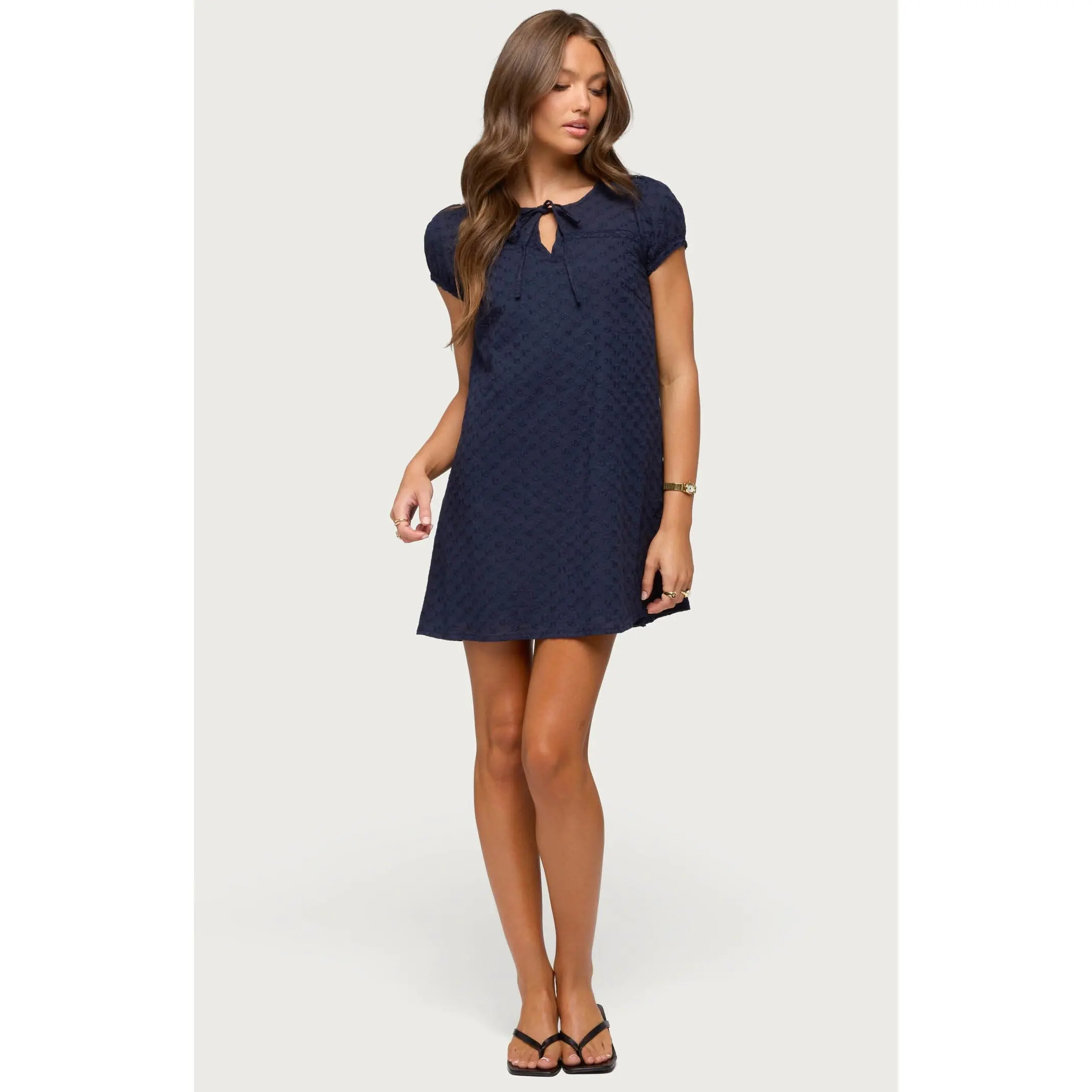 Edikted Women's Mariella Lace Eyelet Mini Dress
