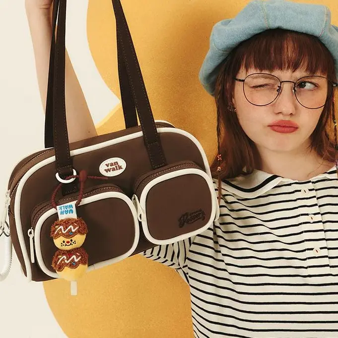 VANWALK v2629-v2833-v3032 Japanese Sweetheart Girl Fashion Bag - Casual Lightweight Daily Commuter Tote, Handbag Shoulder Purse with Zipper Close & Fabric Body for Anime Culture Enthusiasts