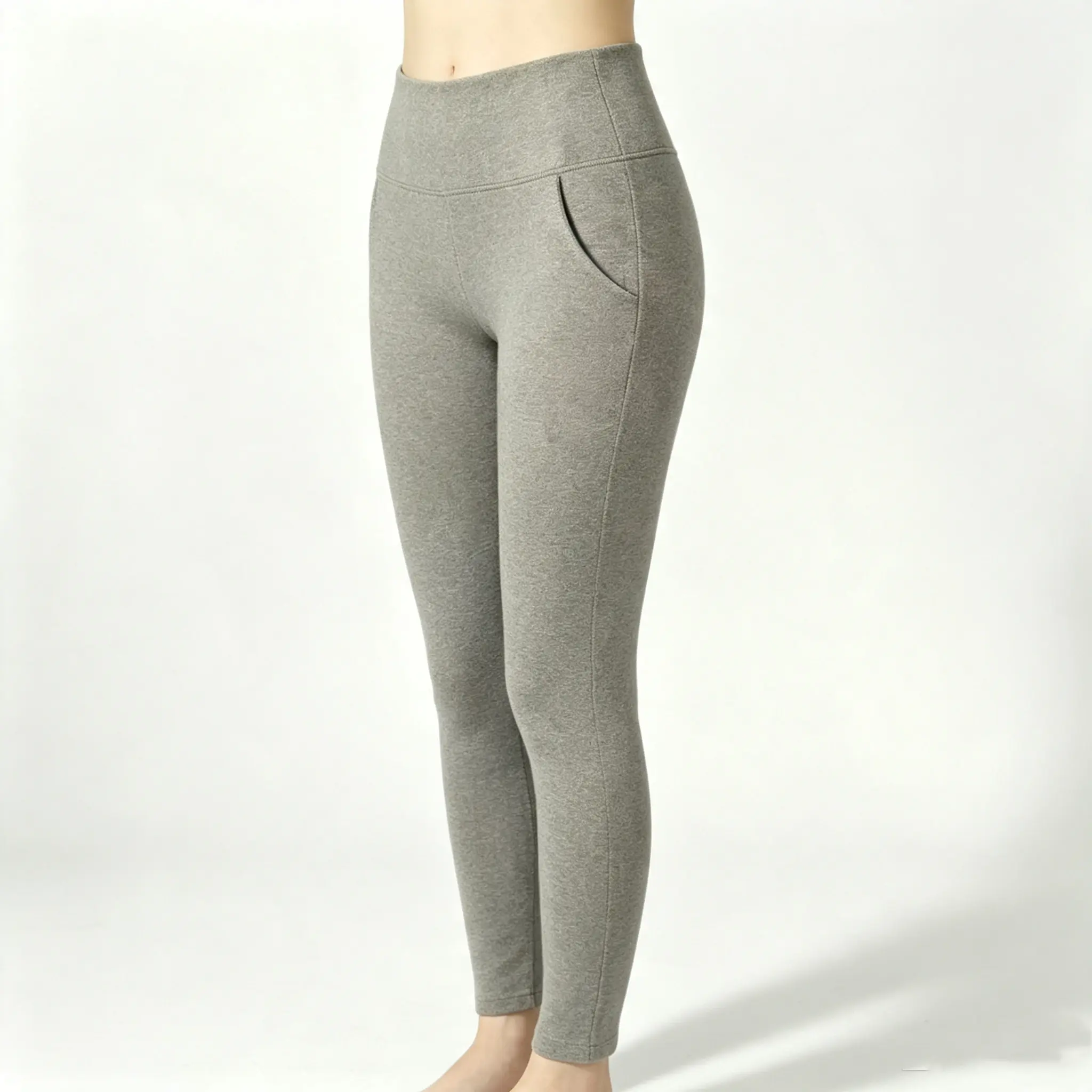 Fall and Winter Thermal Leggings Women Fleece Lined Thick Warm Pants High Waisted Tummy Control Compression Sherpa Tights with Deep Pockets Outdoor Casual Running Workout and Cold Weather Activewear polyester slim fit tummy control yoga support booty gym