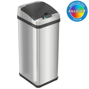 13 Gallon Platinum Edition Sensor Trash Can With Odor Filter
