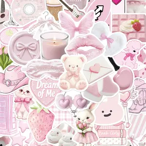 50pcs Girl Stickers Korean Style Window Decals, Beautiful Aesthetic Decoration for Phone Cases, Water Bottles, Refrigerators, DIY Waterproof Wall Art