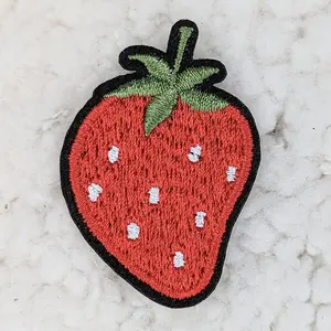 Strawberry Embroidered  HAT/POCKET Patch