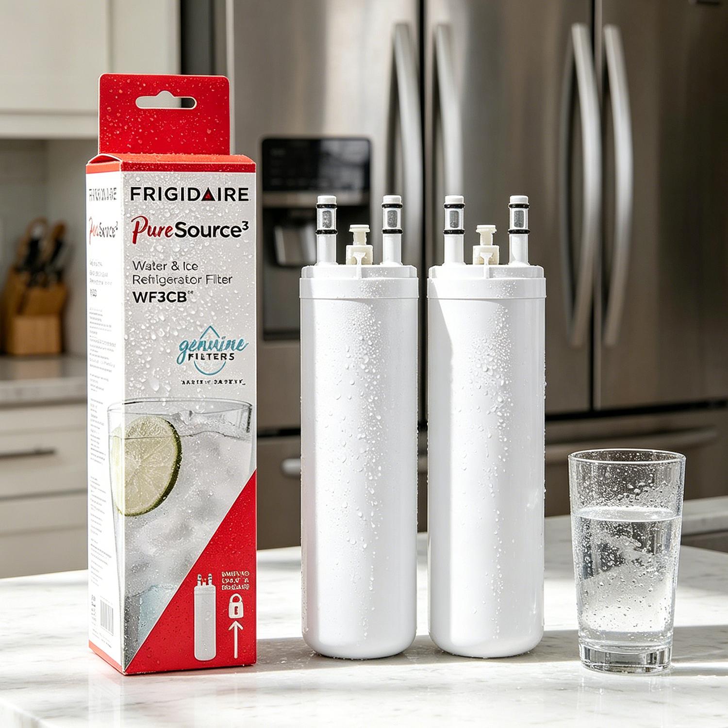Kitchen WF3CB Direct Swap Replacement Water Filter Cartridge - 1pcs, Compatible with Frigidaire WF3CB, Pure Source 3, 706465, 242069601, 242086201, 242017800, WF425, Easy Installation, 9 in Height, 9 Inches