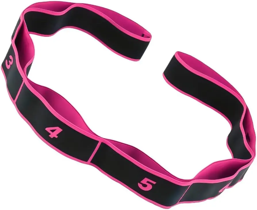 UncleS Resistance Bands, 8-Section Number Stretch Stap, Elastic Multi-Loop Stretching Band with Handles for Fitness, Pilates, Yoga, Dance & Gymnastics Exercise - Pink : Sports & Outdoors