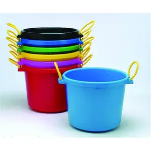 Muck D-Multipurpose Plastic Bucket by Fortex Industries Inc - Green, 70 Qt, Heavy Wall, with Basket, Home Care Supplies Bucket, Plastic Bucket Buckets